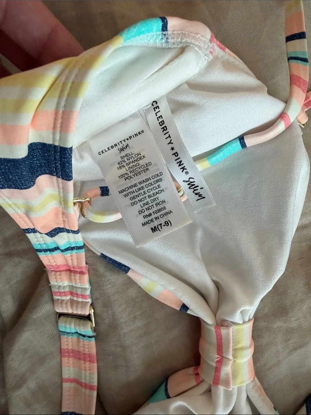 Celebrity*Pink Pastel Multistripe Bikini Set